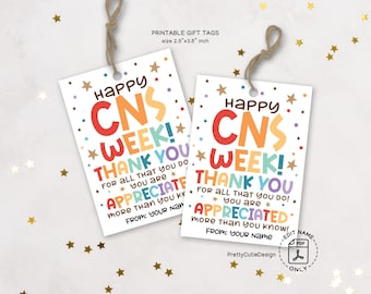 CNS Week Gift Tags: Nurse Appreciation Printable (Digital Download)