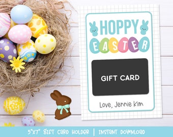 Hoppy Easter Bunny Money, Easter Gift Card Holder - PRINTABLE / EDITABLE