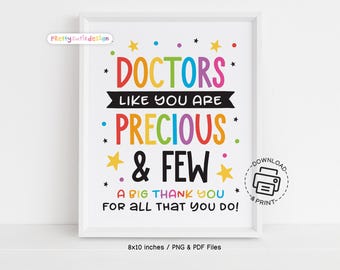 Doctor Appreciation Sign, Printable Thank You Doctor Poster, Doctor’s Day Wall Art, Instant Download Hospital or Clinic Decor