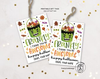 Frankenstein Halloween Gift Tags, Classroom Party Favors (Digital Download)