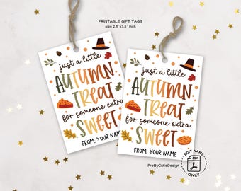 Autumn Treat Bag Toppers Printable, Thanksgiving Favor Tags for Classroom Party, Teacher Appreciation Gift