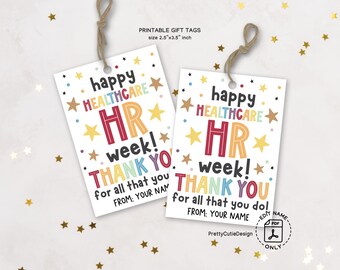 Healthcare HR Week Gift Tag, Printable Healthcare Human Resources Thank You Favor Tag, Healthcare HR Week Appreciation Gift Tags