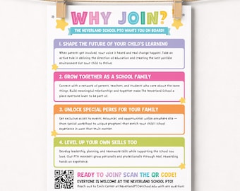 PTO PTA Recruitment Flyer for Back to School | Editable Canva Template | Instant Download