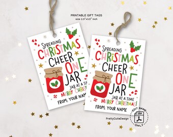 Christmas Jar Tags Printable, Holiday Canning Labels, Neighbor Present Stickers