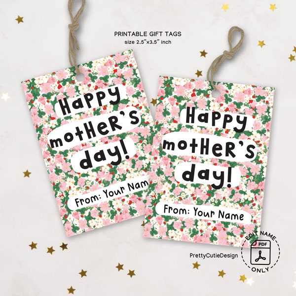 Mothers Day Gift Tags Printable, Mothers Day Flowers Tag, Mother's Day Tags For Church, Mothers Day Tags For Flowers, Mothers Day Gift Tag