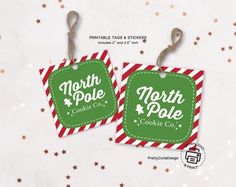 North Pole Cookie Co. Tags: Christmas Holiday Labels (Digital Download)