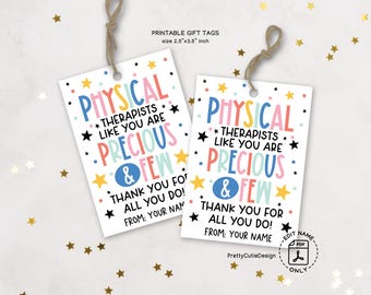 Physical Therapist Appreciation Gift Tags: Printable Thank You Favor Tags (Digital Download)
