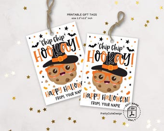 Halloween Cookie Gift Tags Printable: Chip Chip Hooray! (Instant Download)