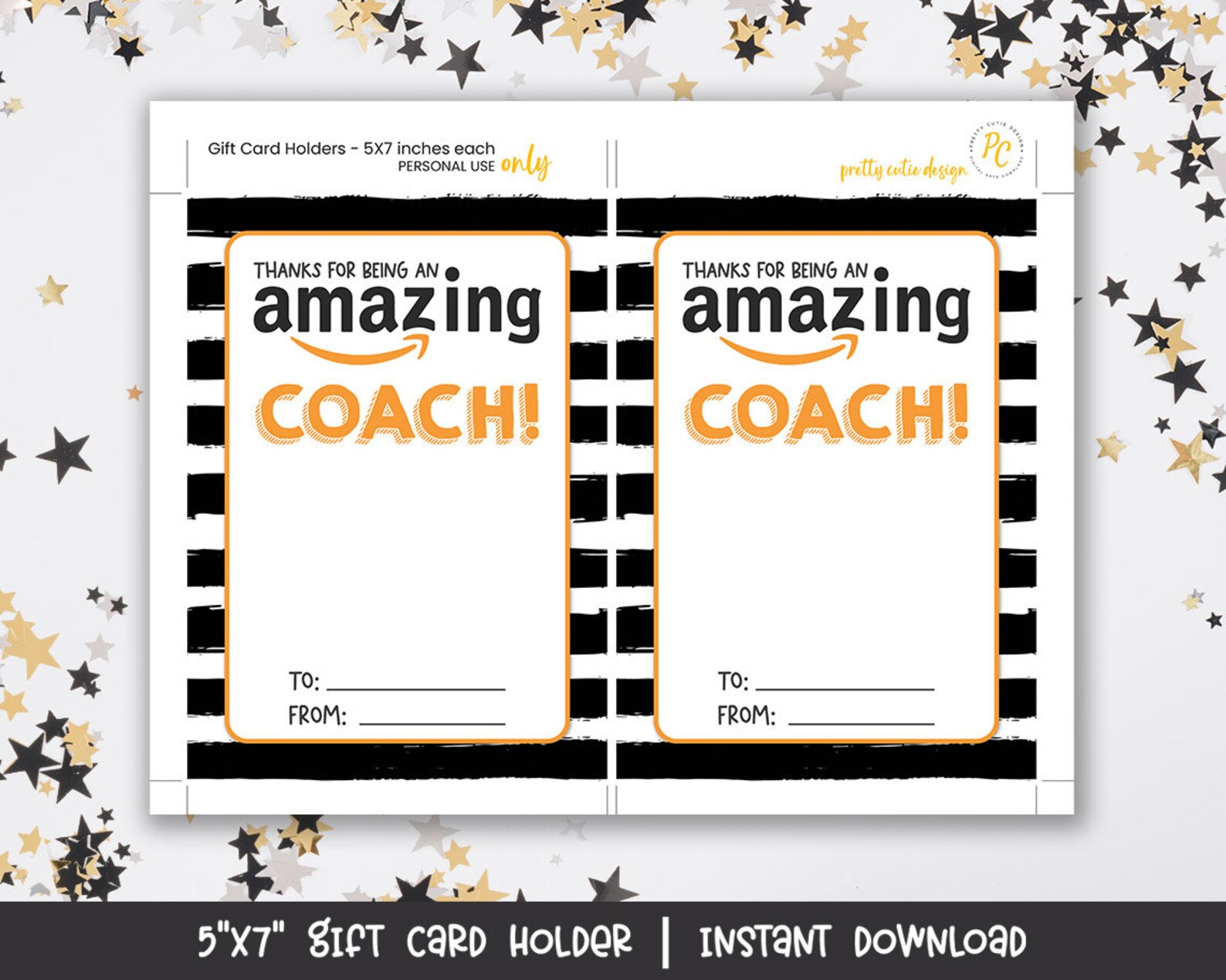 Thanks For Being An Amazing Coach Amazon Gift Card Holder Etsy