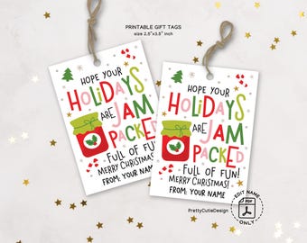 Jam Packed Holidays Gift Tags, Funny Christmas Printable, Digital Download