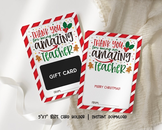 Titolare della carta regalo  Natale STAMPABILE per il regalo di festa  di apprezzamento dell'insegnante, Grazie per essere fantastico, Allenatore  dell'asilo nido Merry Shop -  Italia