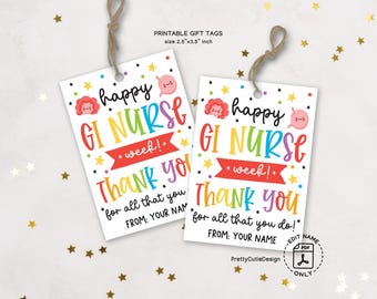 Printable GI Nurses Appreciation Week Gift Tag, Happy GI Nurses and Associates Week Favor Tag, Nursing Treat Tags, GI Nurses Thank You Card