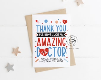 Printable Doctor’s Appreciation Card, Happy Doctor’s Day Greeting Card, Thank You Doctor Card, Instant Download Gift for Doctors