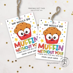Lehrer Wertschätzung, Muffin Lehrer Wertschätzung, Lehrer Wertschätzung Woche Geschenkanhänger zum ausdrucken, Danke Lehrer Anhänger