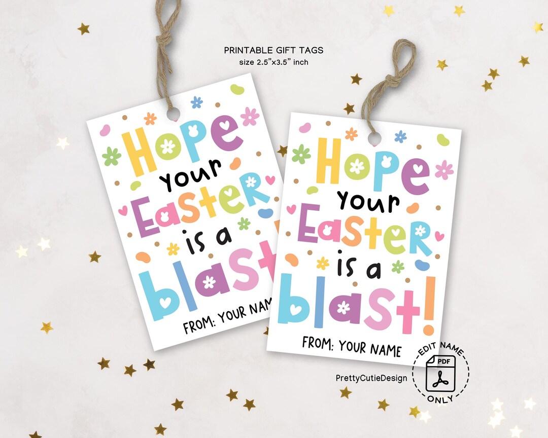 Team Hope Labels Easter Treat Tags Printable, Hope Your Holiday is a Blast, Classroom ...