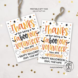 Halloween Volunteer Appreciation Gift Tags Printable (Digital Download)
