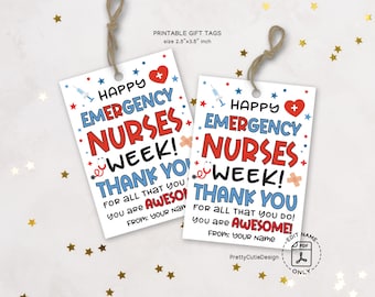 Emergency Nurses Week Gift Tags, Thank You Favor Tags (PDF Pattern)