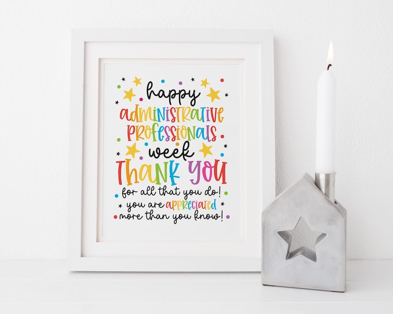 Administrative Professionals Week Sign Printable, Admin Appreciation ...