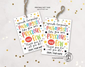 Speech Language Pathologist Appreciation Tag Printable, SLP Gift Tag for Therapist, Coworker or Staff, Instant Download PDF