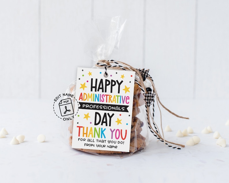 Administrative Professionals Day Tag Printable, Admin Professionals Printable Gift Tags, Administrative Day Thank You Tag, Employee Gift Tag