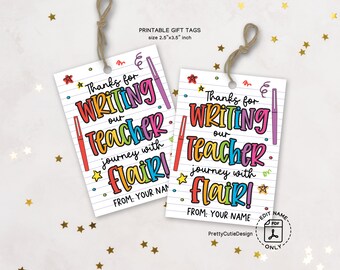 Teacher Appreciation Tag, Appreciation Week Thank You Gift Tag Printable, Teacher Flair Pens Highlighter Gift Tag, Teacher Thank You Tags