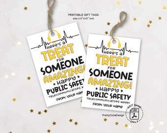 Public Safety Telecommunicators Week Gift Tag Printable, 911 Dispatcher Appreciation Gift Tag, Thank You 911 Dispatchers Printable Gift Tags