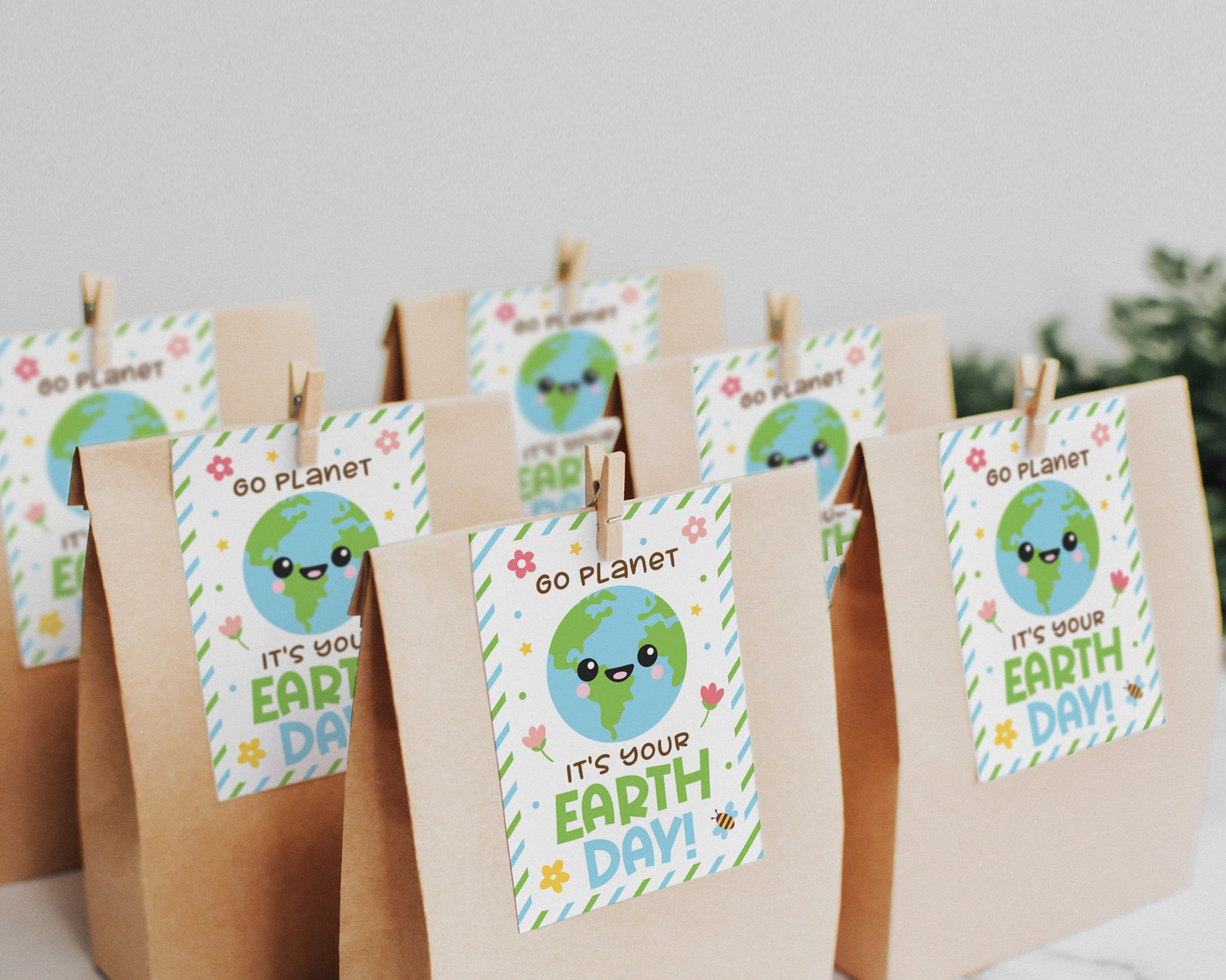 Earth Robe Tag Earth Day Gift Tag Printable, Go Planet It's Your Earth Day, Planet ...
