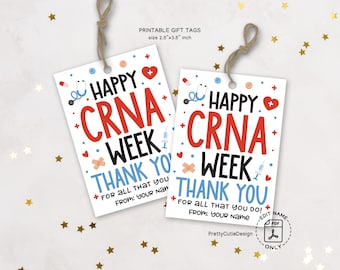 CRNA Week Gift Tags, Certified Registered Nurse Anesthetist Appreciation (PDF Printable)