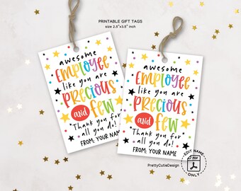 Employee Appreciation Day Gift Tag, Printable Thank You Employee Gift Tag, Employee Recognition Goody Bag Tag, Employee Treat Bag Tags