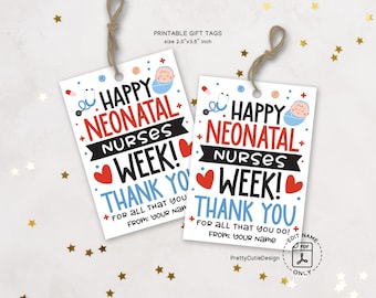Neonatal Nurse Appreciation Gift Tags: Printable NICU Treat Labels (Instant Download)