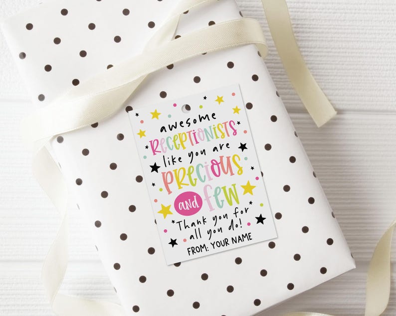 Receptionist Label Color In Receptionist Day Gift Tags: Printable Thank You (PDF) - Etsy