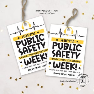 911 Dispatcher Gift Tag, Openbare Veiligheid Telecommunicatie Week Gift Tag Afdrukbaar, Dispatcher Week Gift Tag, Dispatcher Waardering Tag