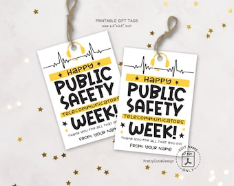 911 Dispatcher Gift Tag, Public Safety Telecommunications Week Gift Tag Printable, Dispatcher Week Gift Tag, Dispatcher Appreciation Tag