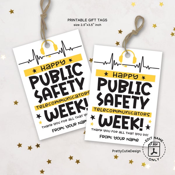 911 Dispatcher Gift Tag, Public Safety Telecommunications Week Gift Tag Printable, Dispatcher Week Gift Tag, Dispatcher Appreciation Tag
