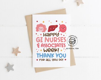 GI Nurses & Associates Week Thank You Card, GI Nurses Appreciation Week Gifts, GI Nurses Greeting Card Printable, Nurse Thank You Card