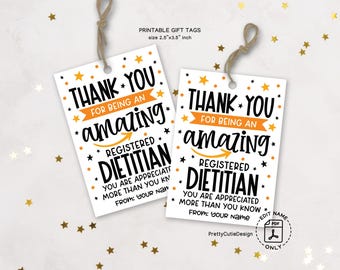 Happy Registered Dietitian Gift Tag Printable, Registered Dietitian Day Favor Tag, Registered Dietitian Appreciation Thank You Card