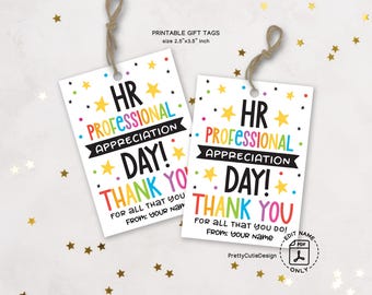 HR Professional Appreciation Day Tag Printable, Human Resource Professional Day Printable Gift Tags, HR Professional Thank You Tag