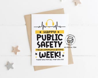 Dispatcher Greeting Card Printable, Public Safety Telecommunications Week Card, 911 Operator Thank You Card, Dispatchers Appreciation Card
