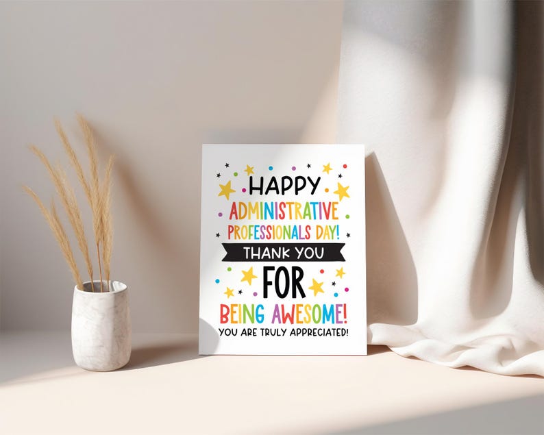 Administrative Professionals Day Sign Printable, Office Wall Art, Admin ...
