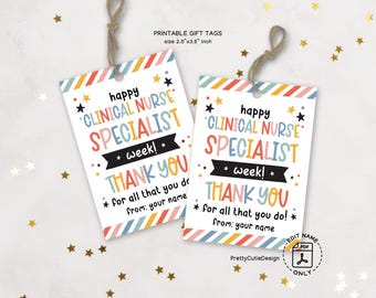 CNS Nurse Week Gift Tags: Rainbow Thank You Labels (Printable PDF Download)