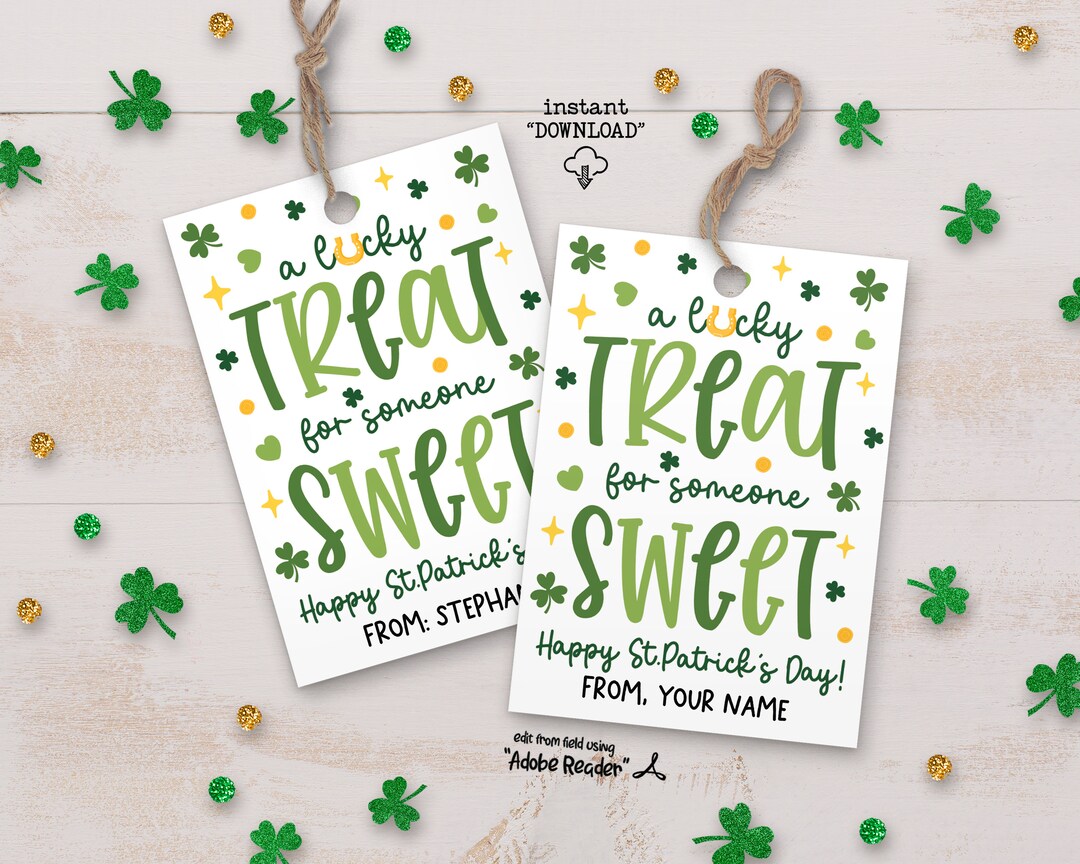 St Patrick's Day Gift Tag, School St Patricks Gift Tag, Treat Someone ...