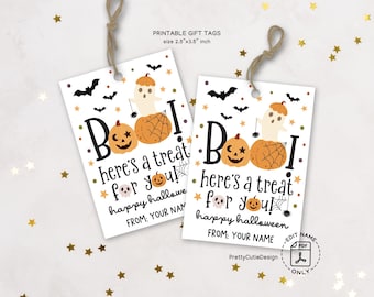 Halloween Treat Tags Printable: "BOO! Here's a Treat for You!" (PDF Download)
