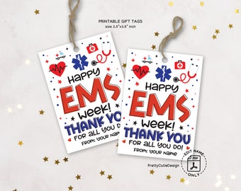 Emergency Medical Services, EMS Week Gift Tag, First Responder Gifts, EMS Week Gifts, National EMS Week Appreciation Tags, Thank You Tag