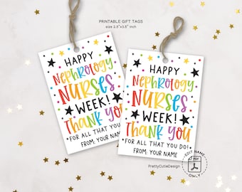Nephrology Nurse Appreciation Gift Tags: Rainbow Thank You (Printable Digital Download)