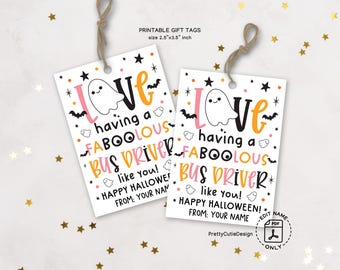 Faboolous Halloween Bus Driver Gift Tags: Ghost Treat Tags (Printable PDF Download)