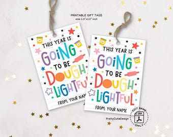 Back to School Gift Tags Printable, Playdough Goodie Bag Tag, Doughlightful Year Student Gift Label, Classroom First Day of School Treat Tag