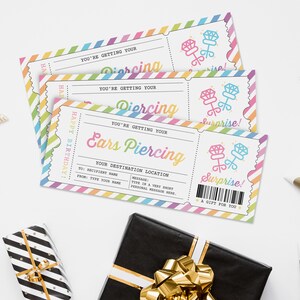 Ear Piercing Gift Certificate Template Printable Surprise Ticket, Ear ...
