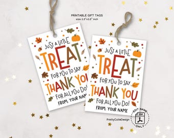 Fall Thank You Gift Tags: Thanksgiving Treat Labels (PDF Pattern)