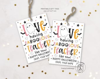 Ghost Theme Teacher Halloween Gift Tags (Digital Download)
