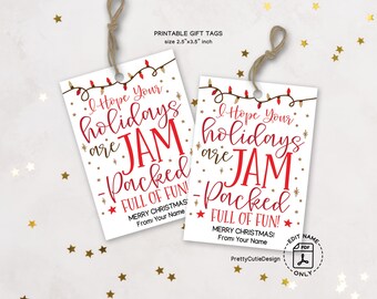 JAM Packed Christmas Gift Tags, Printable Holiday Food Labels (PDF)